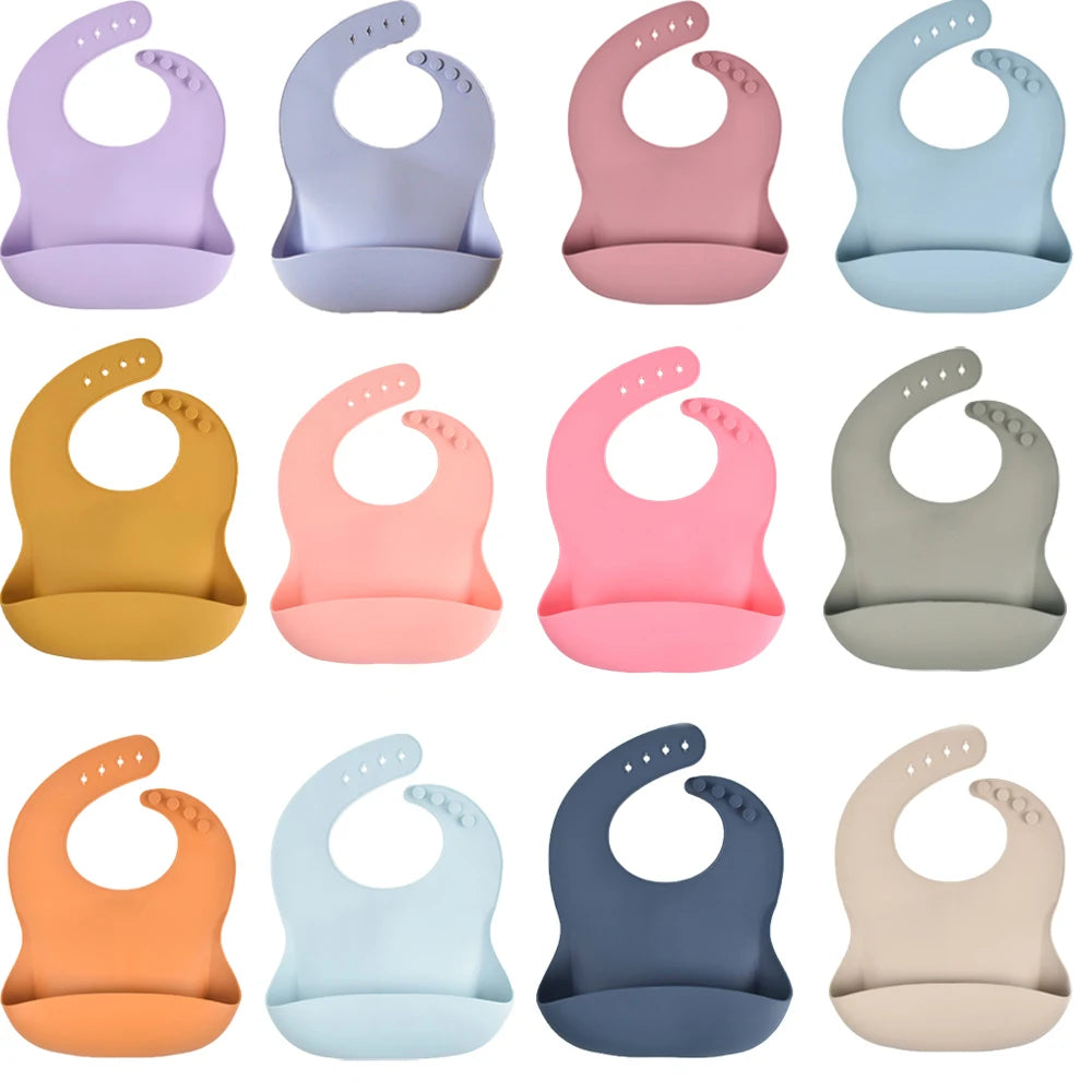 Waterproof Mess-Free Silicone Baby Bibs