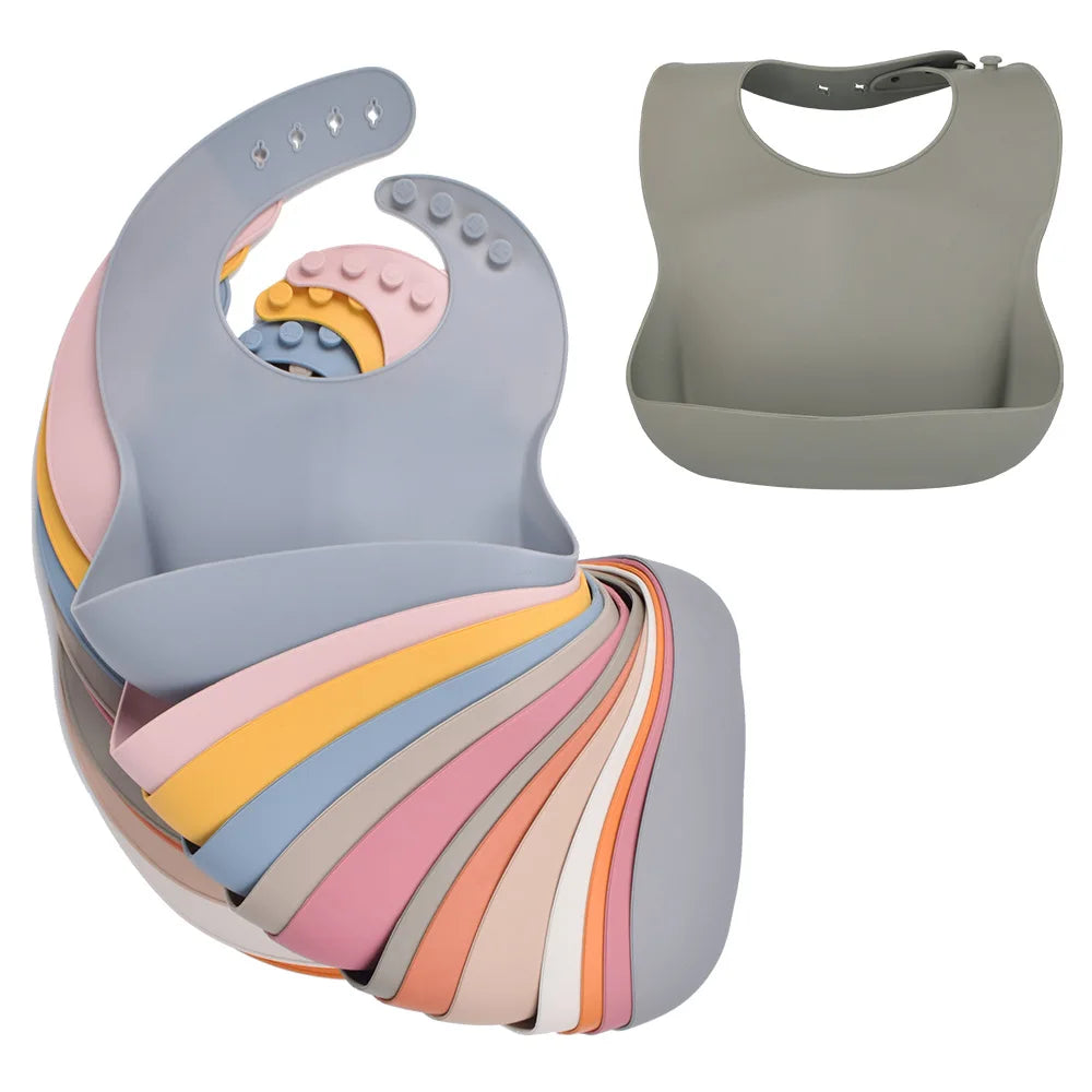 Waterproof Mess-Free Silicone Baby Bibs