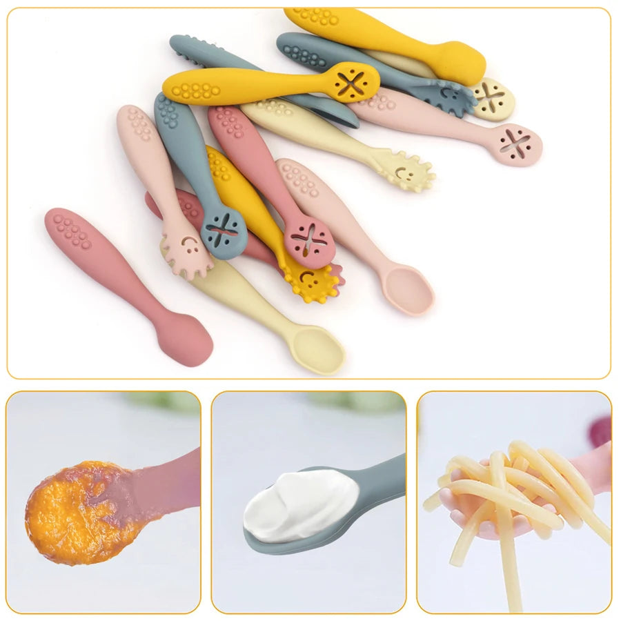 Silicone Spoon Fork Set For Toddlers